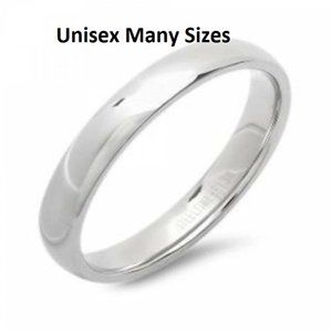 Ring wide wedding band stainless steel 4 mm UNISEX ring Sizes 5 6 7 8 9 10 11 ne